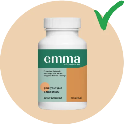 Emma Supplement supplement bottle with quality check mark